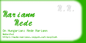 mariann mede business card